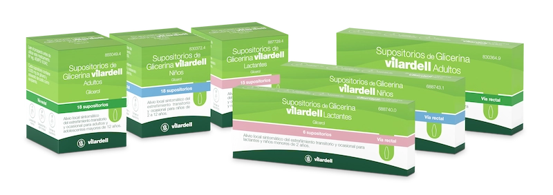 Supositorios Glicerina de Vilardell - Cajas de medicamentos
