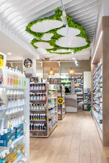 Interior de farmacia de diseño