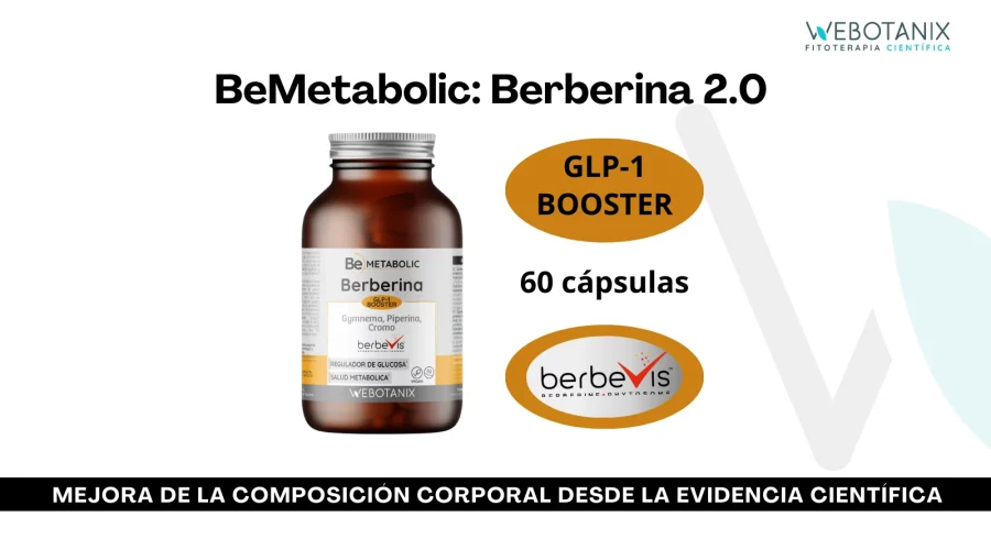 Webotanix - Berberina 2.0 Be Metabolic GLP-1 BOOSTER 60 cápsulas - Mejora la composición corporal desde la evidencia científica.
