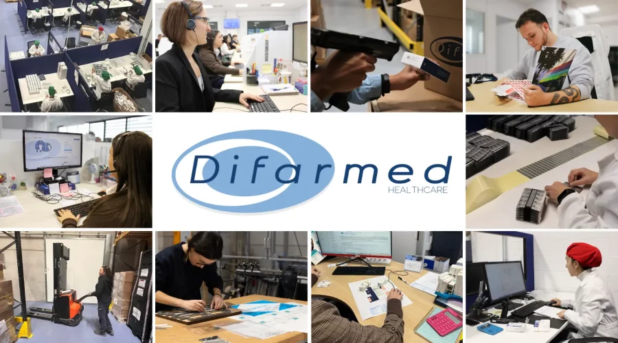 Difarmed -composición de fotografías de la empresa en su día a día.