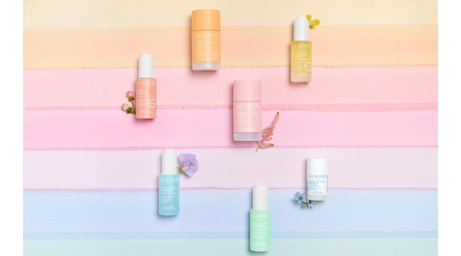 La Rosée dermocosmética | Boidegón de productos con fondo de colores