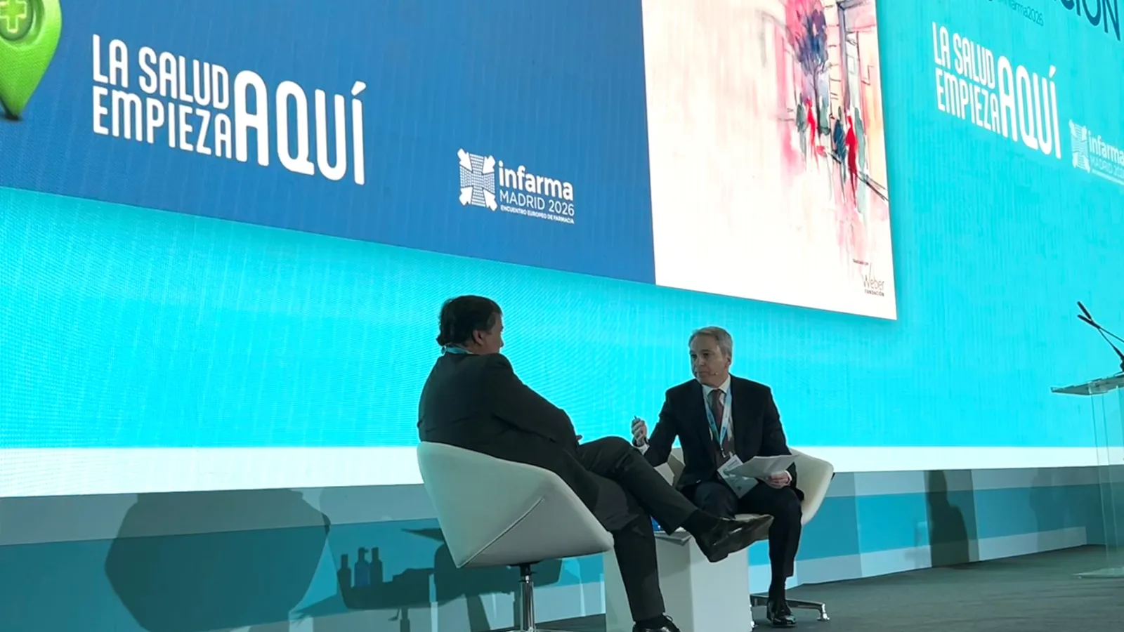 Álvaro Hidalgo, presidente de la Fundación Weber, y Vicente Vallés, director de Informativos de Antena 3