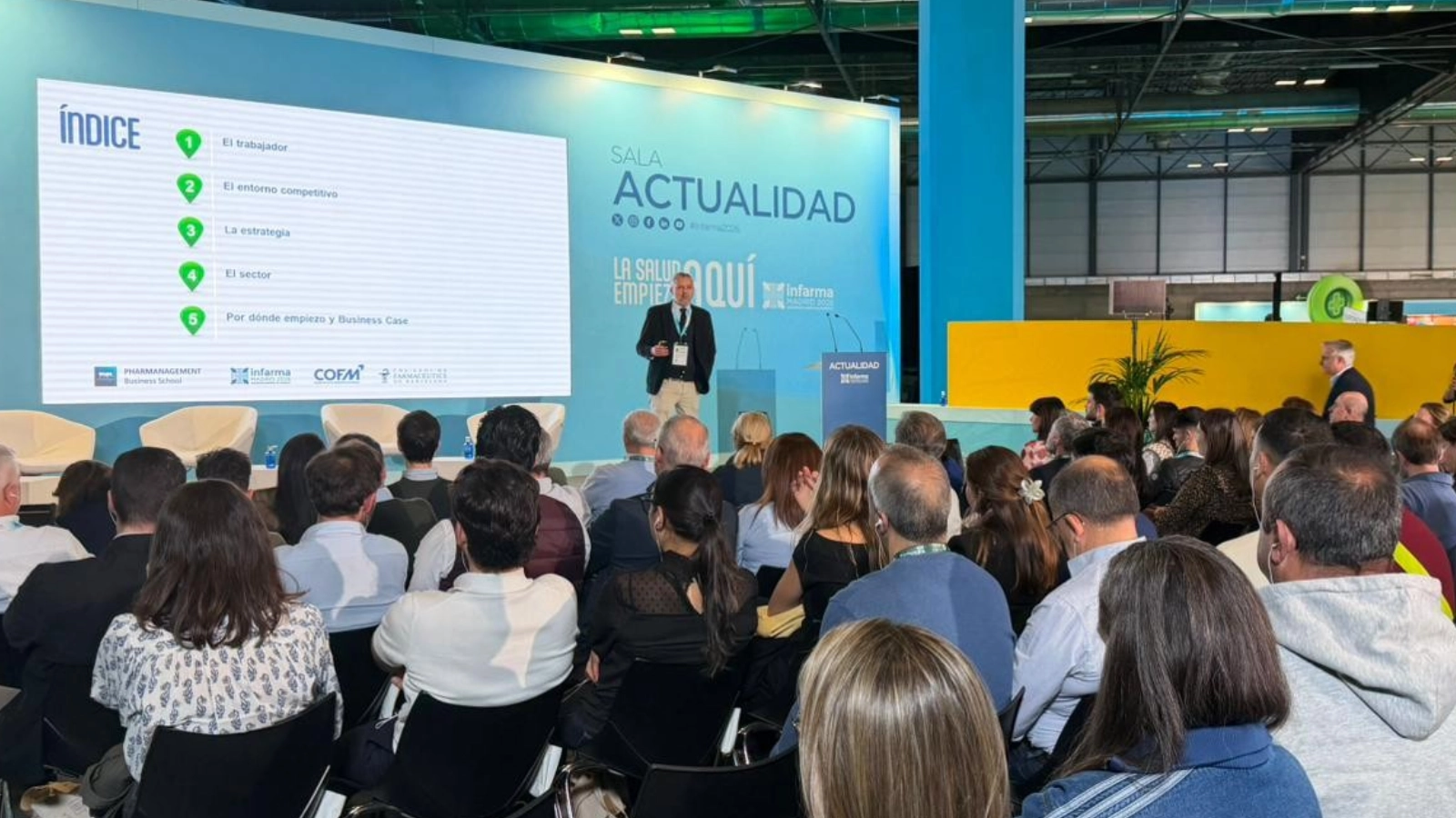 Imagen de ambiente durante su intervención en la primera jornada de Infarma Madrid 2026